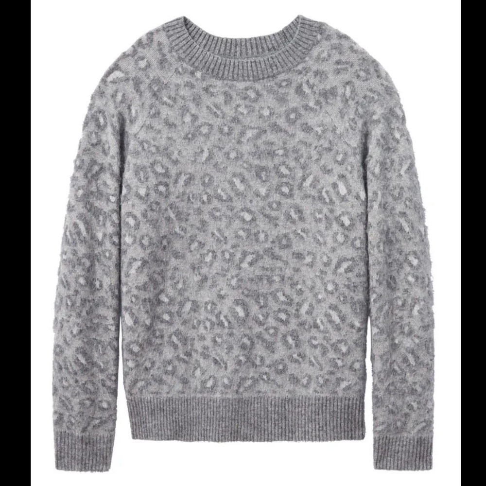 Rebecca Taylor Gray leopard jacquard sweater